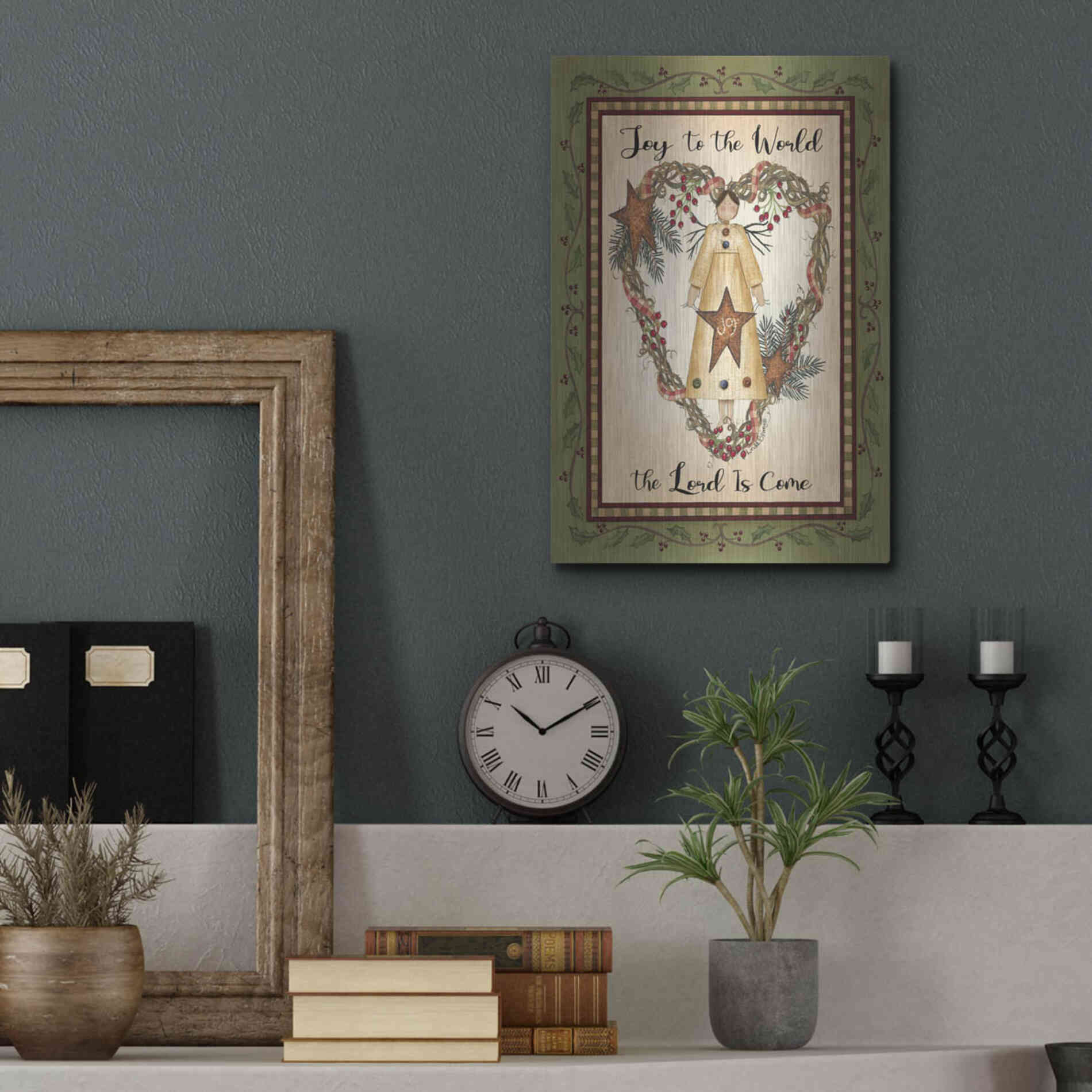 Luxe Metal Art 'Joy to the World Angel' by Linda Spivey, Metal Wall Art,12x16