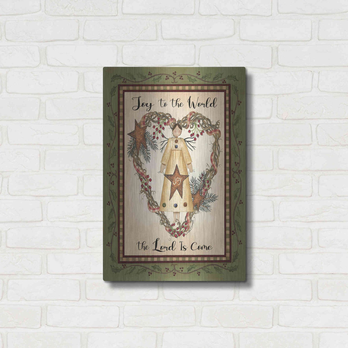 Luxe Metal Art 'Joy to the World Angel' by Linda Spivey, Metal Wall Art,16x24