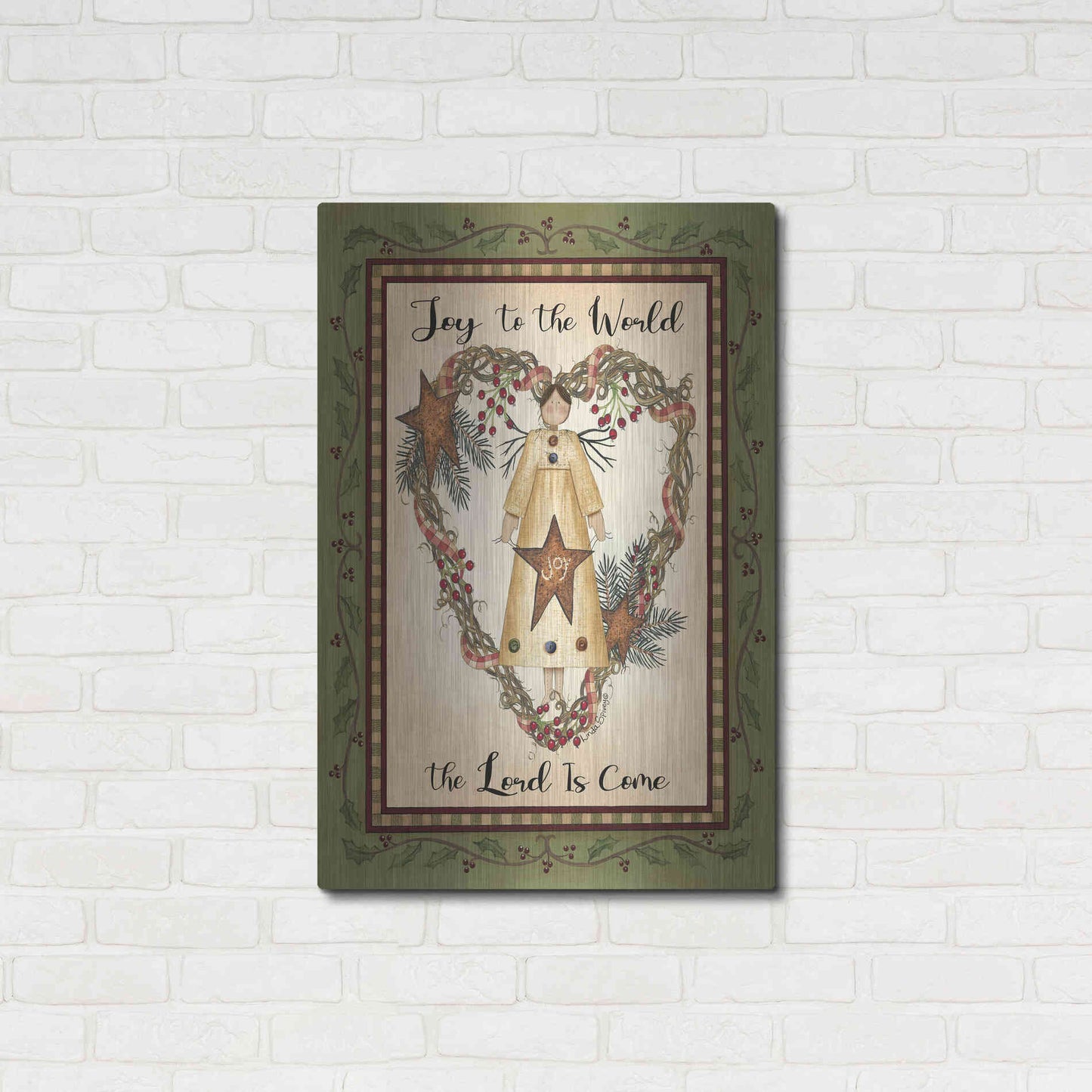 Luxe Metal Art 'Joy to the World Angel' by Linda Spivey, Metal Wall Art,24x36