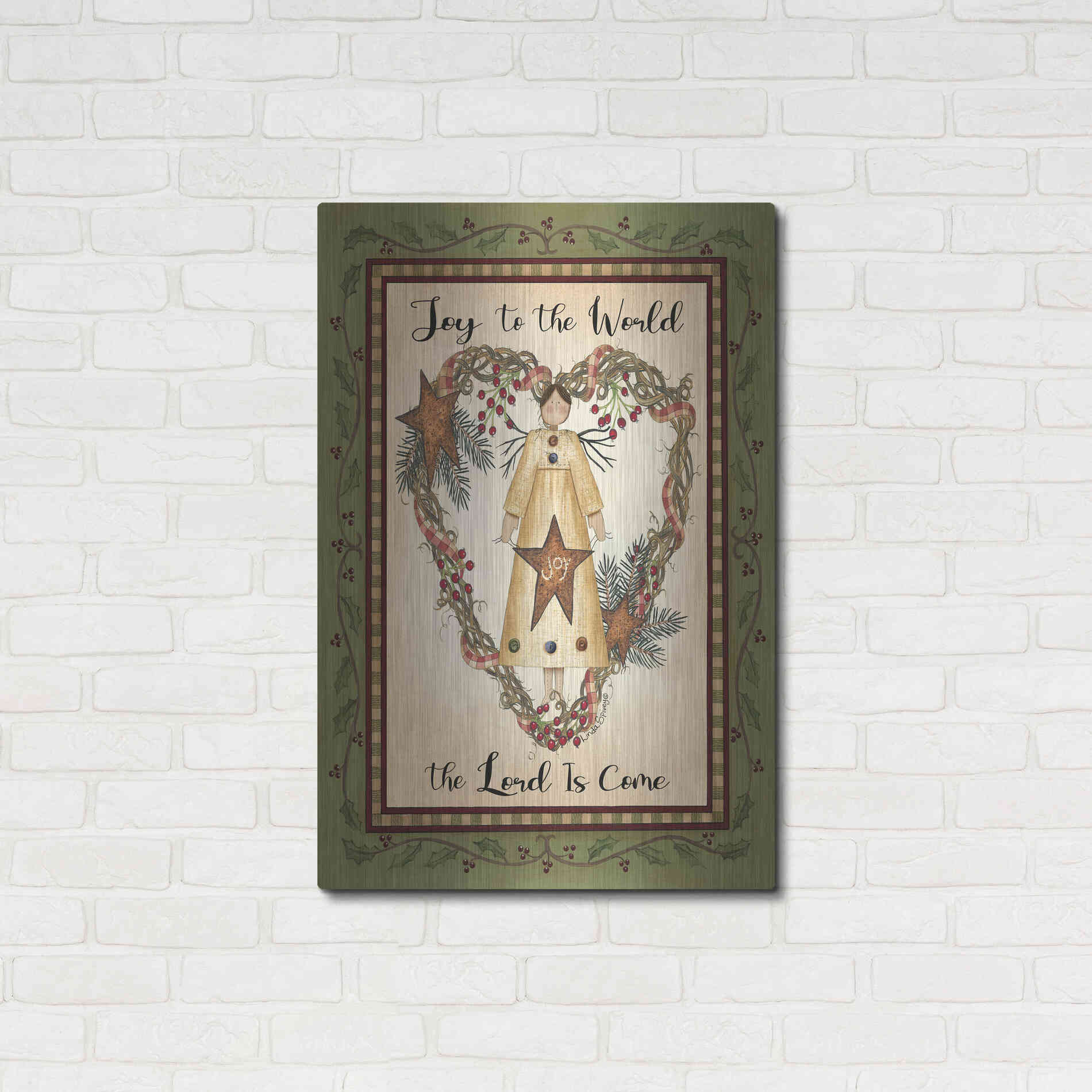 Luxe Metal Art 'Joy to the World Angel' by Linda Spivey, Metal Wall Art,24x36