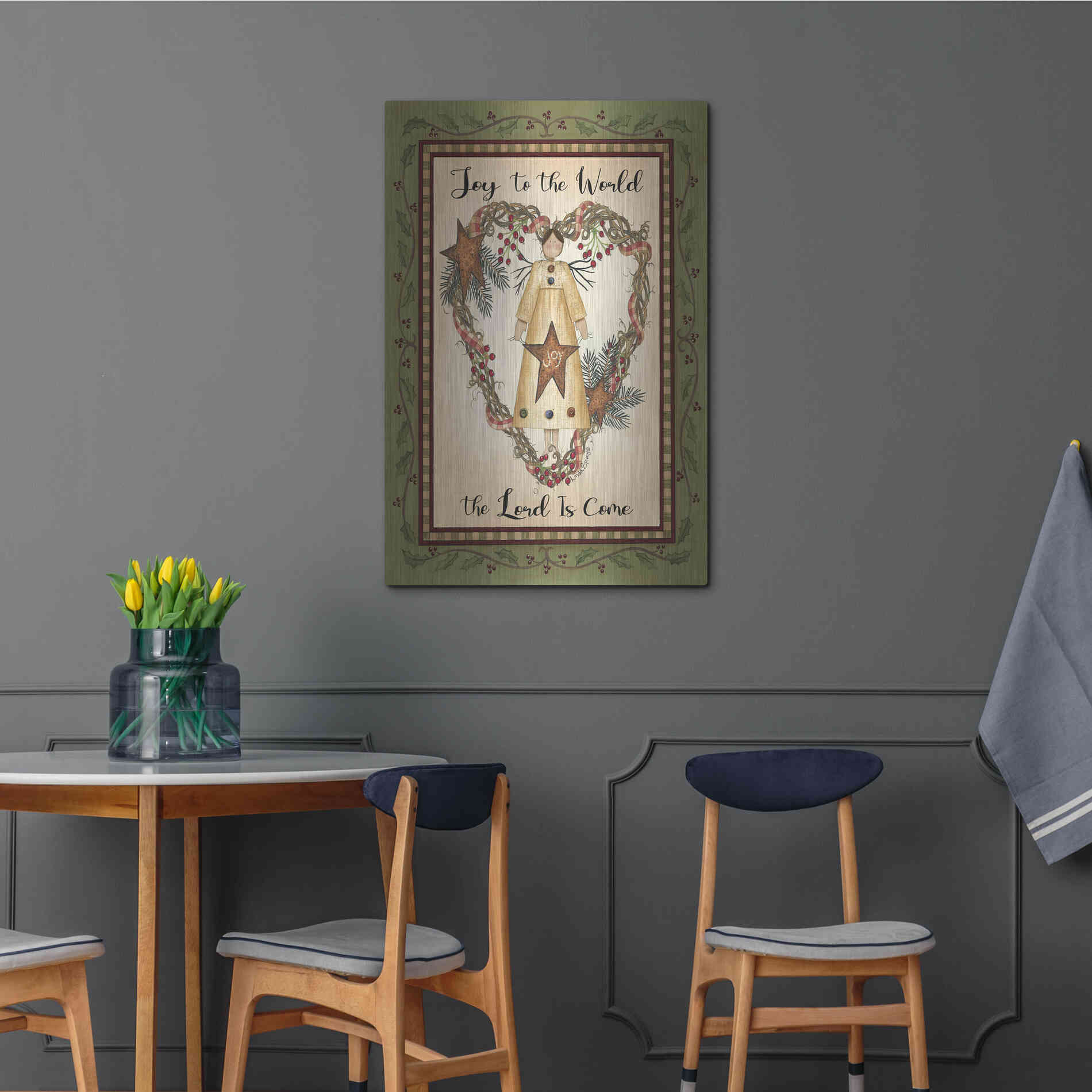 Luxe Metal Art 'Joy to the World Angel' by Linda Spivey, Metal Wall Art,24x36