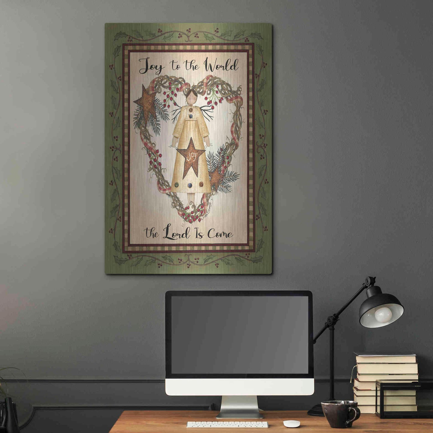 Luxe Metal Art 'Joy to the World Angel' by Linda Spivey, Metal Wall Art,24x36