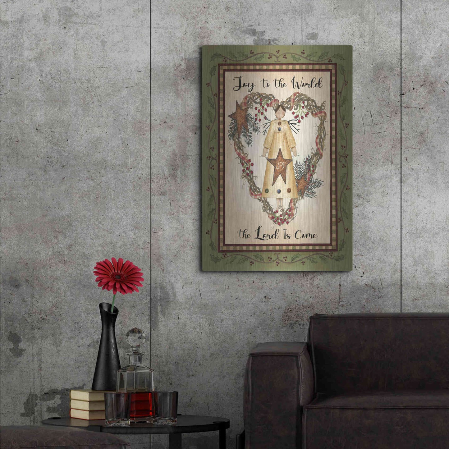 Luxe Metal Art 'Joy to the World Angel' by Linda Spivey, Metal Wall Art,24x36