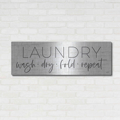 Luxe Metal Art 'Laundry - Wash, Dry, Fold, Repeat' by Lux + Me Designs , Metal Wall Art,48x16