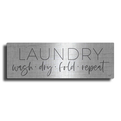 Luxe Metal Art 'Laundry - Wash, Dry, Fold, Repeat' by Lux + Me Designs , Metal Wall Art
