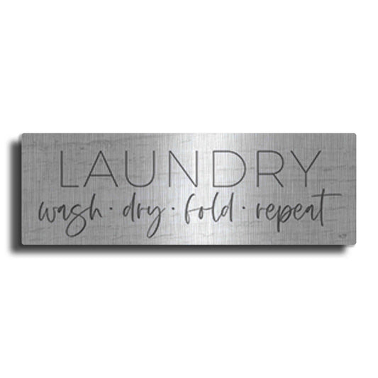 Luxe Metal Art 'Laundry - Wash, Dry, Fold, Repeat' by Lux + Me Designs , Metal Wall Art