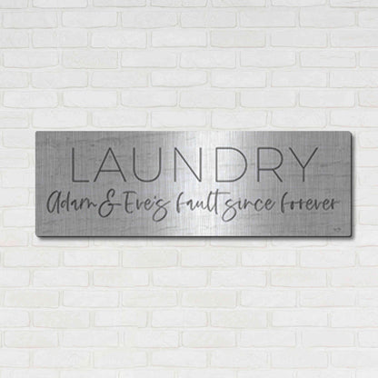 Luxe Metal Art 'Laundry - Adam and Eve's Fault Since Forever' by Lux + Me Designs , Metal Wall Art,48x16