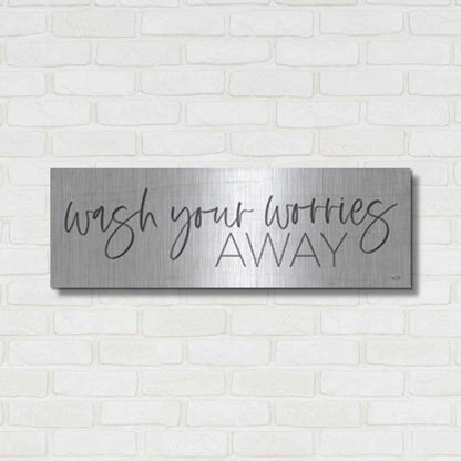 Luxe Metal Art 'Wash Your Worries Away' by Lux + Me Designs , Metal Wall Art,36x12