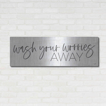Luxe Metal Art 'Wash Your Worries Away' by Lux + Me Designs , Metal Wall Art,48x16