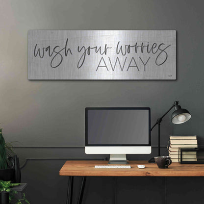Luxe Metal Art 'Wash Your Worries Away' by Lux + Me Designs , Metal Wall Art,48x16