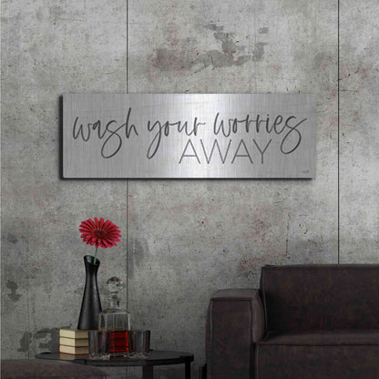 Luxe Metal Art 'Wash Your Worries Away' by Lux + Me Designs , Metal Wall Art,48x16