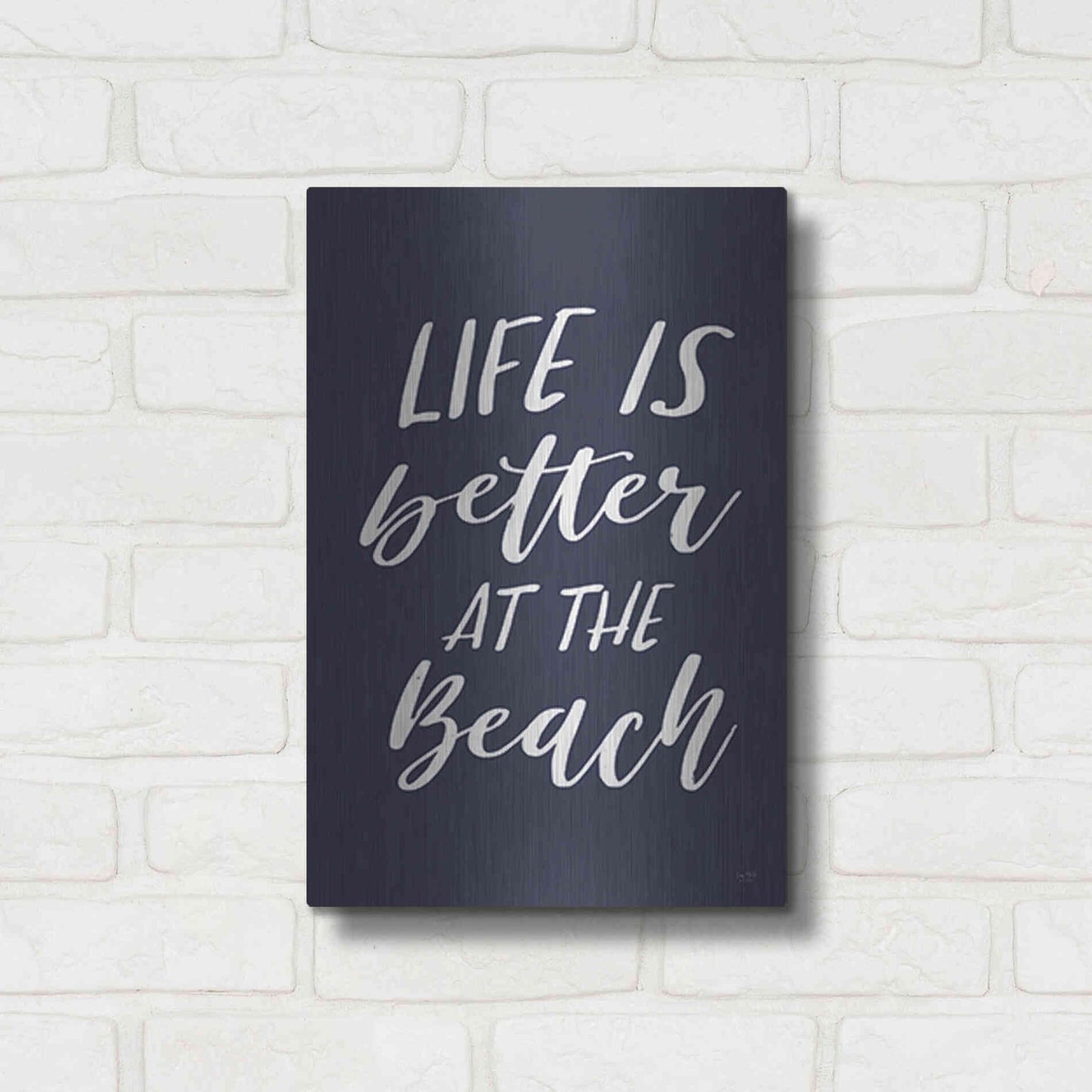 Luxe Metal Art 'Better at the Beach' by Lux + Me Designs, Metal Wall Art,12x16
