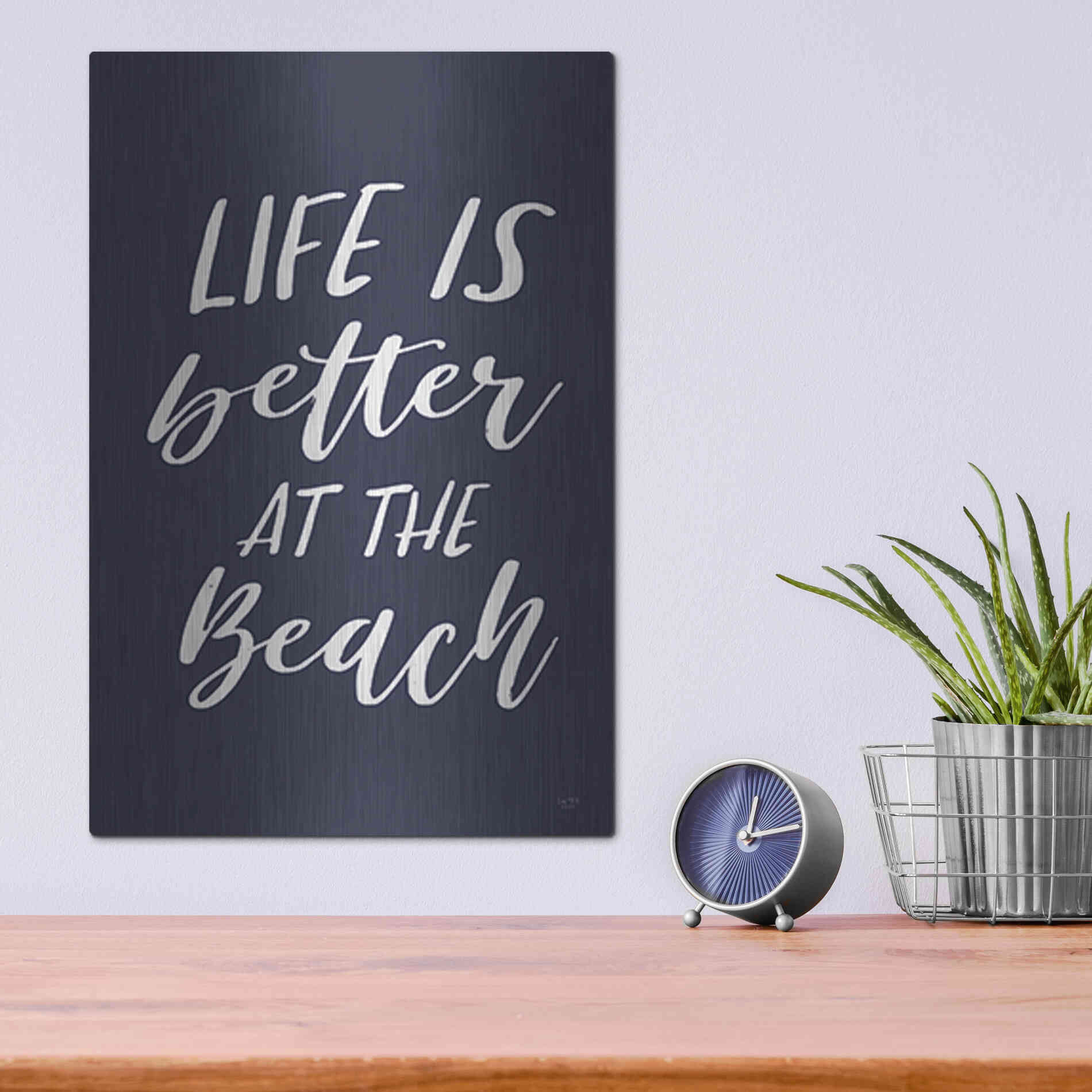 Luxe Metal Art 'Better at the Beach' by Lux + Me Designs, Metal Wall Art,12x16