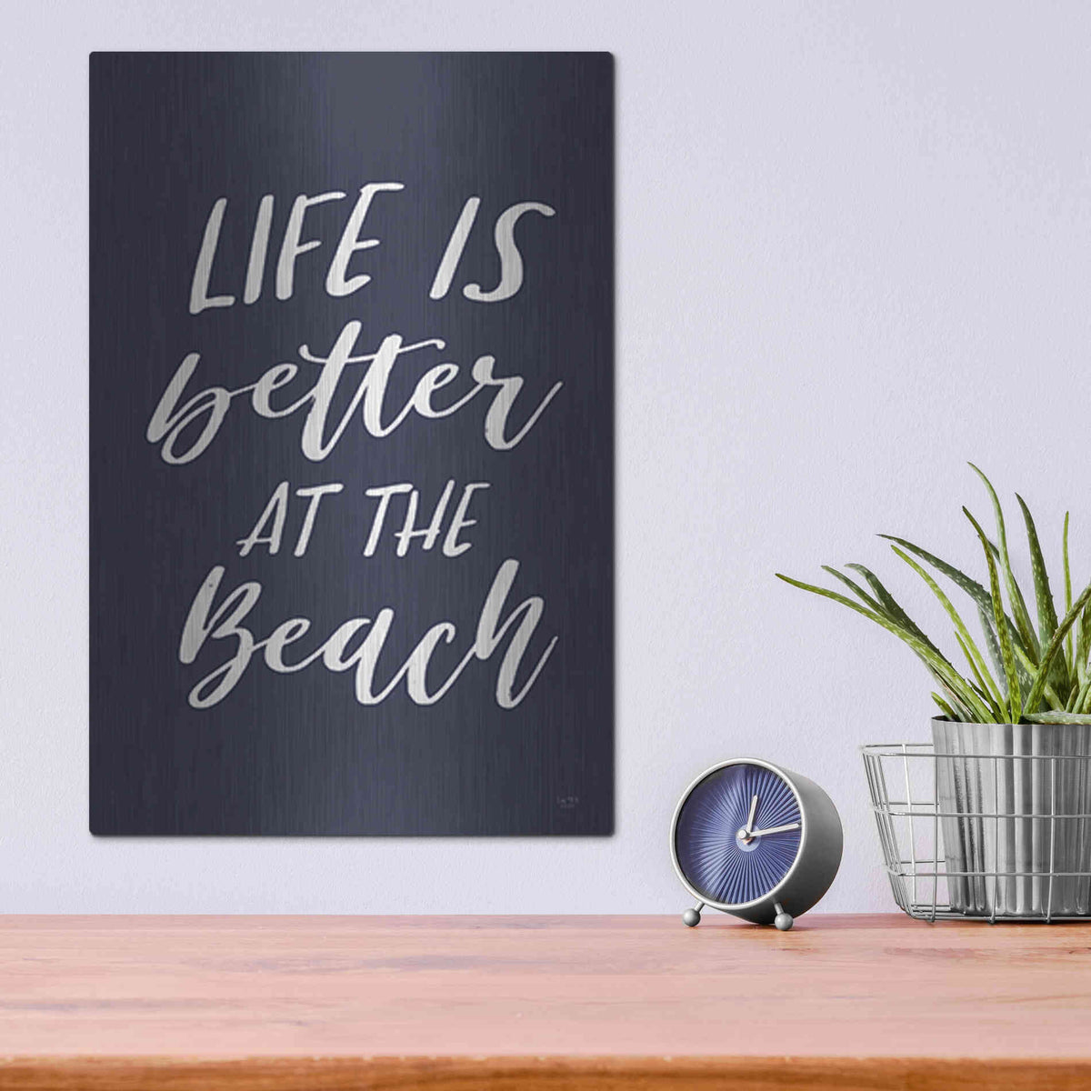 Luxe Metal Art 'Better at the Beach' by Lux + Me Designs, Metal Wall Art,12x16