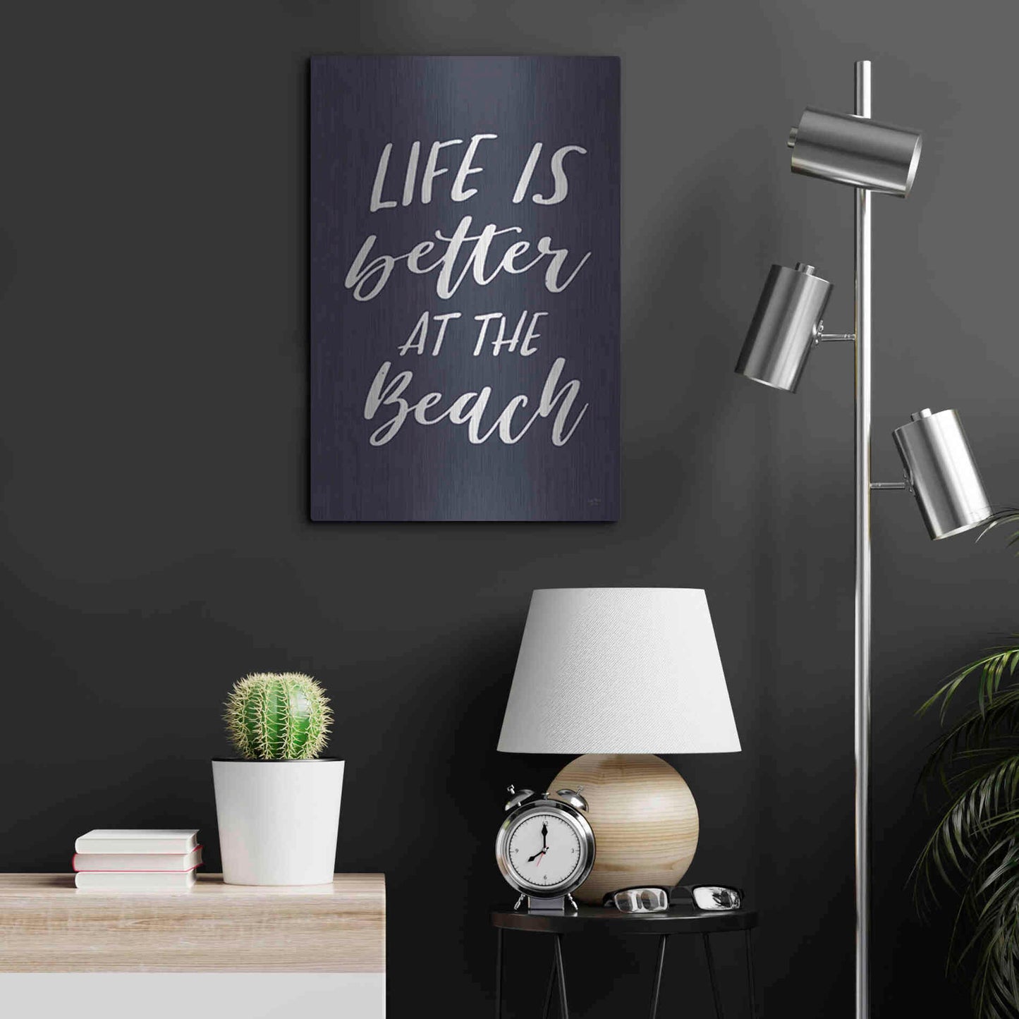 Luxe Metal Art 'Better at the Beach' by Lux + Me Designs, Metal Wall Art,16x24