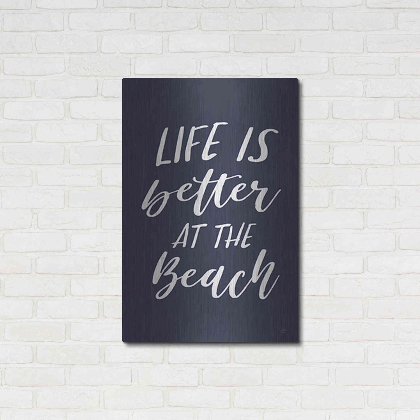 Luxe Metal Art 'Better at the Beach' by Lux + Me Designs, Metal Wall Art,24x36
