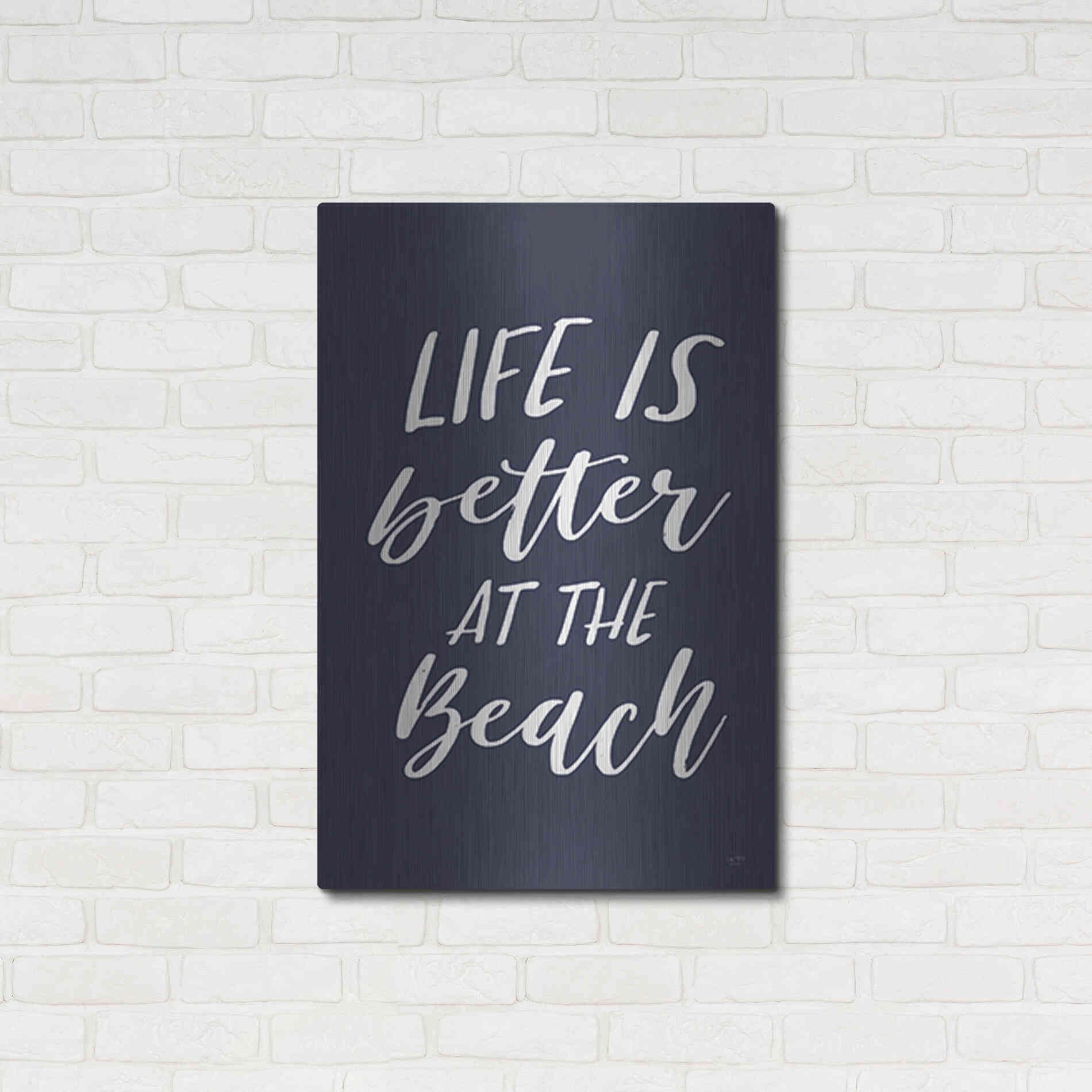 Luxe Metal Art 'Better at the Beach' by Lux + Me Designs, Metal Wall Art,24x36