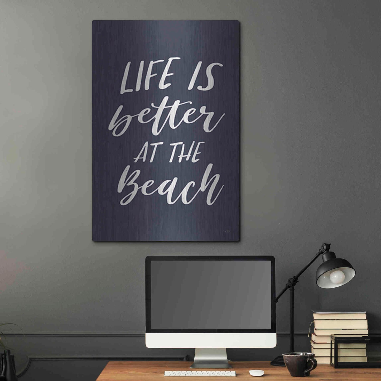 Luxe Metal Art 'Better at the Beach' by Lux + Me Designs, Metal Wall Art,24x36