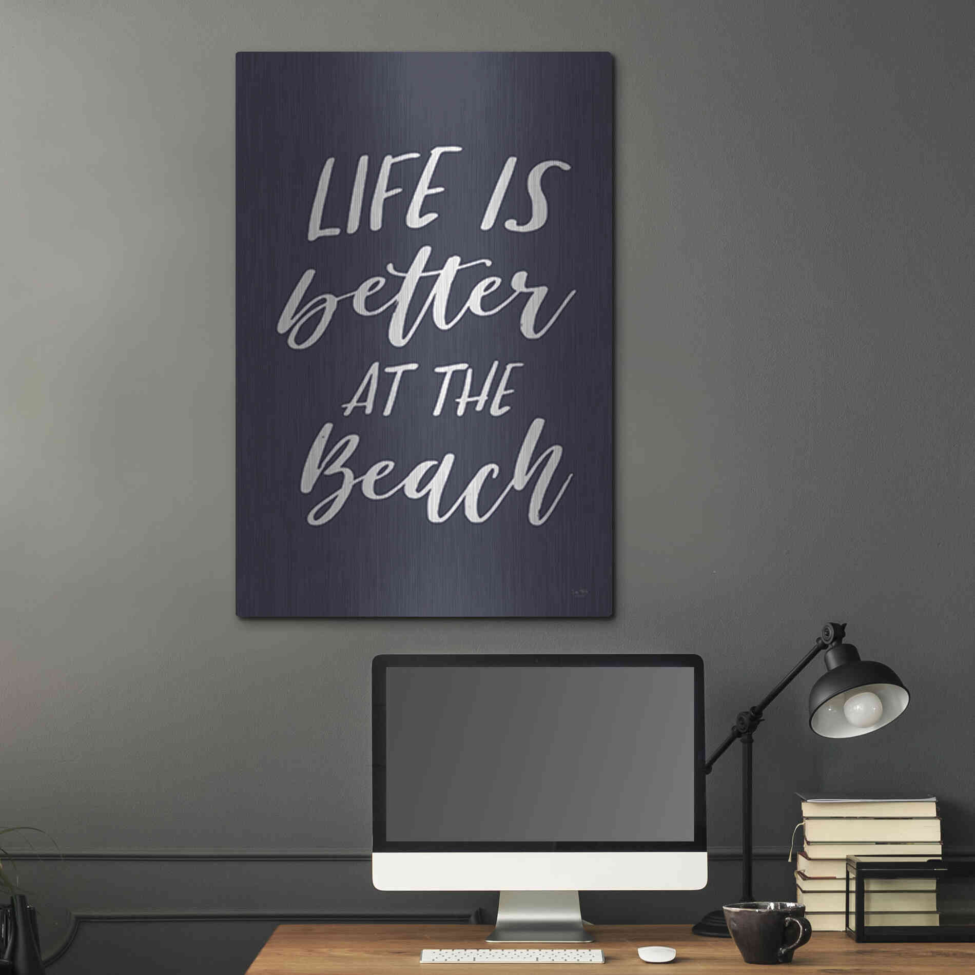 Luxe Metal Art 'Better at the Beach' by Lux + Me Designs, Metal Wall Art,24x36
