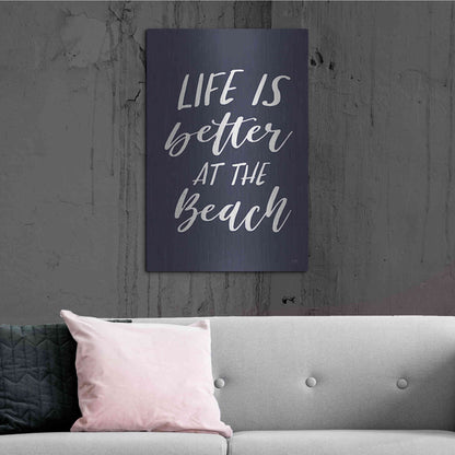 Luxe Metal Art 'Better at the Beach' by Lux + Me Designs, Metal Wall Art,24x36