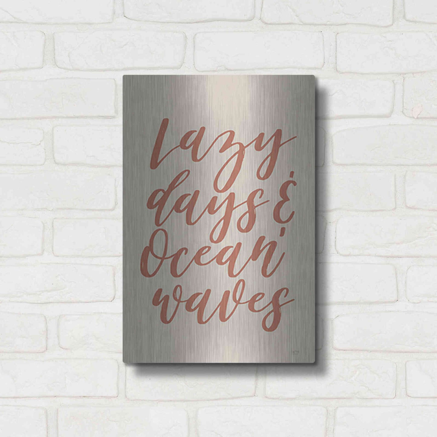 Luxe Metal Art 'Lazy Days & Ocean Waves' by Lux + Me Designs, Metal Wall Art,12x16