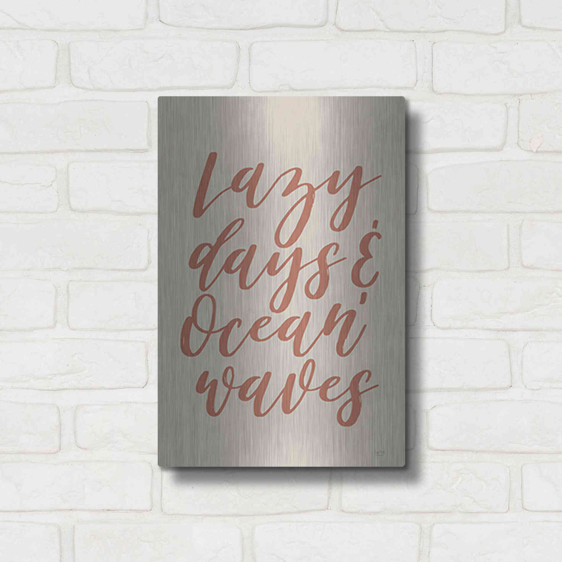 Luxe Metal Art 'Lazy Days & Ocean Waves' by Lux + Me Designs, Metal Wall Art,12x16
