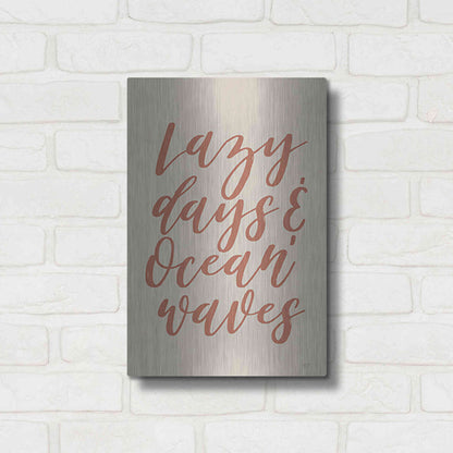 Luxe Metal Art 'Lazy Days & Ocean Waves' by Lux + Me Designs, Metal Wall Art,12x16