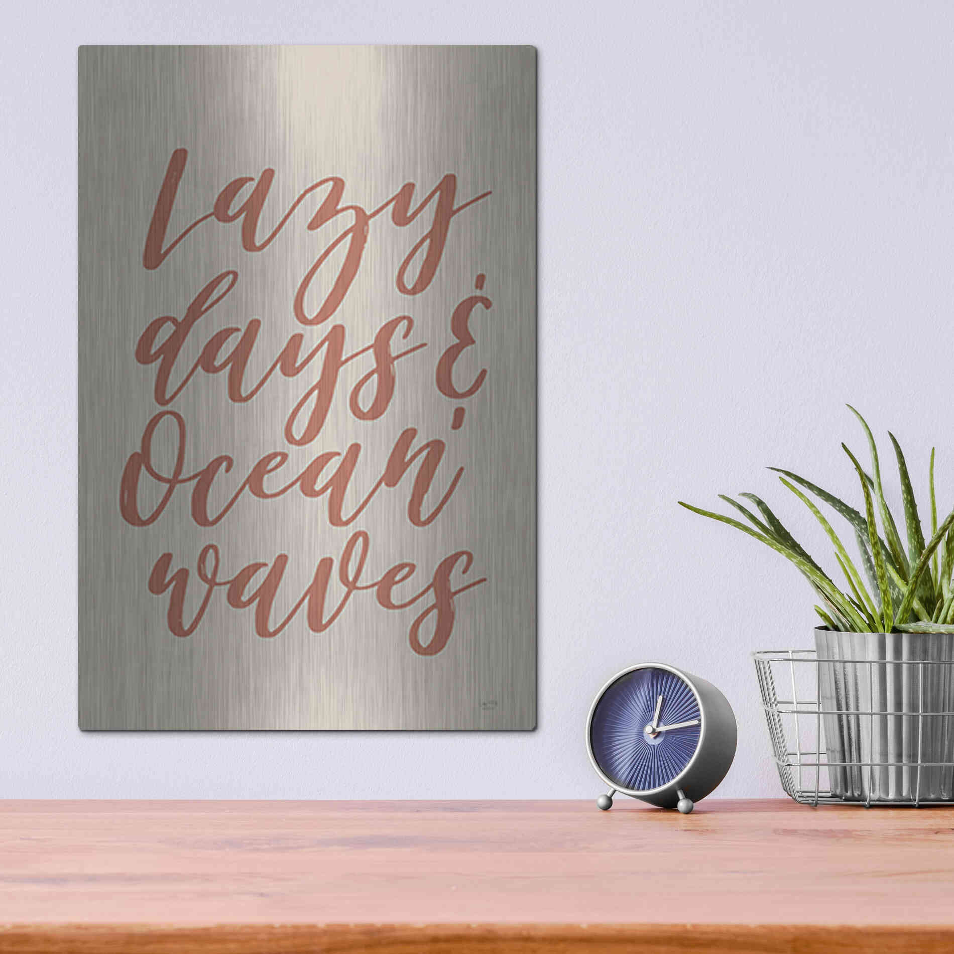 Luxe Metal Art 'Lazy Days & Ocean Waves' by Lux + Me Designs, Metal Wall Art,12x16