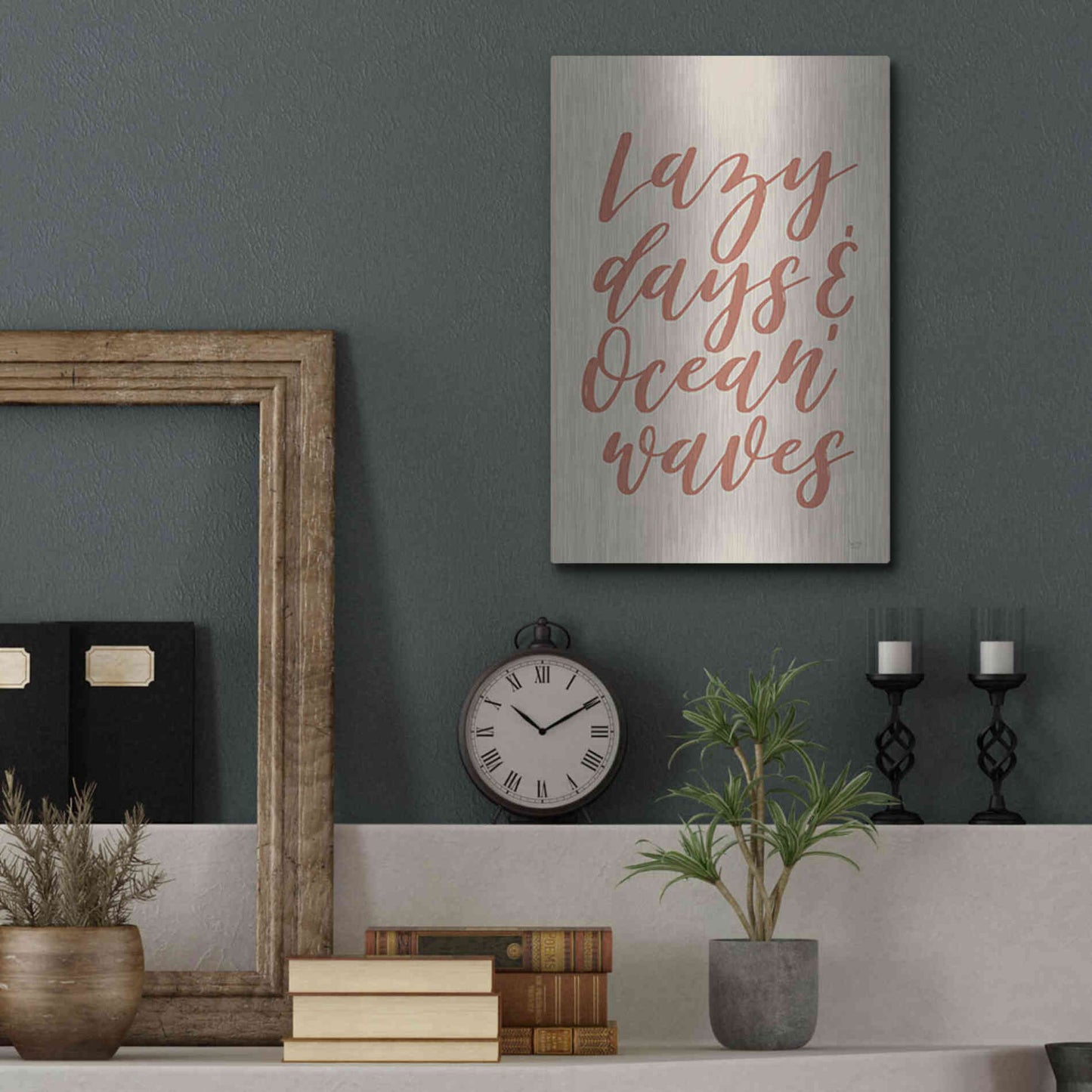Luxe Metal Art 'Lazy Days & Ocean Waves' by Lux + Me Designs, Metal Wall Art,12x16