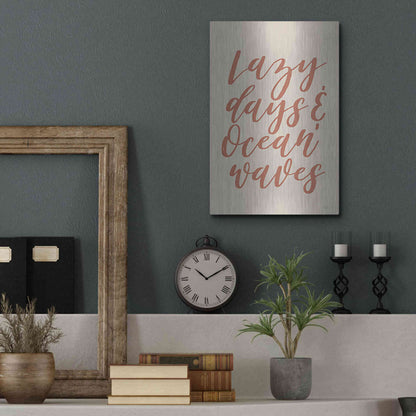 Luxe Metal Art 'Lazy Days & Ocean Waves' by Lux + Me Designs, Metal Wall Art,12x16
