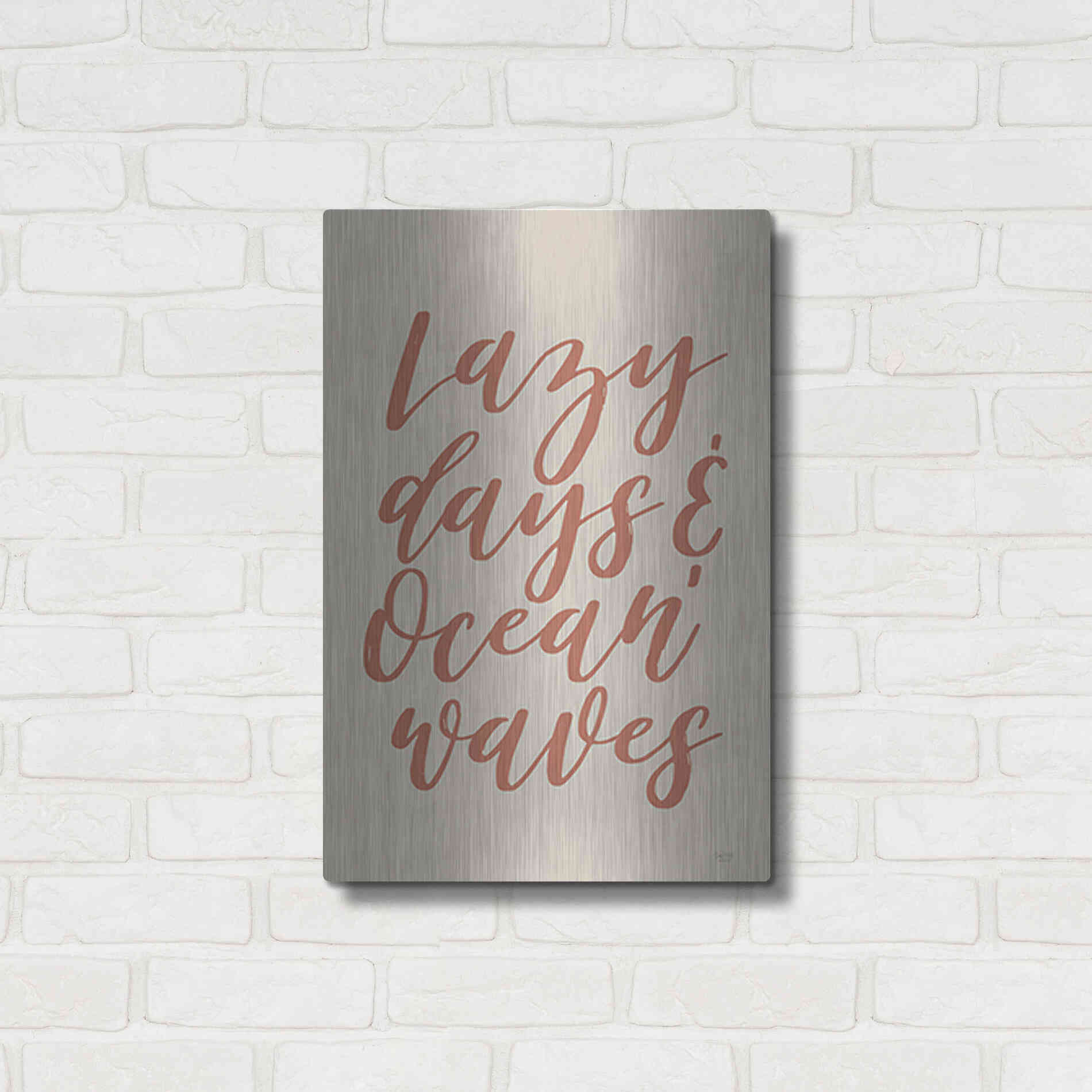 Luxe Metal Art 'Lazy Days & Ocean Waves' by Lux + Me Designs, Metal Wall Art,16x24