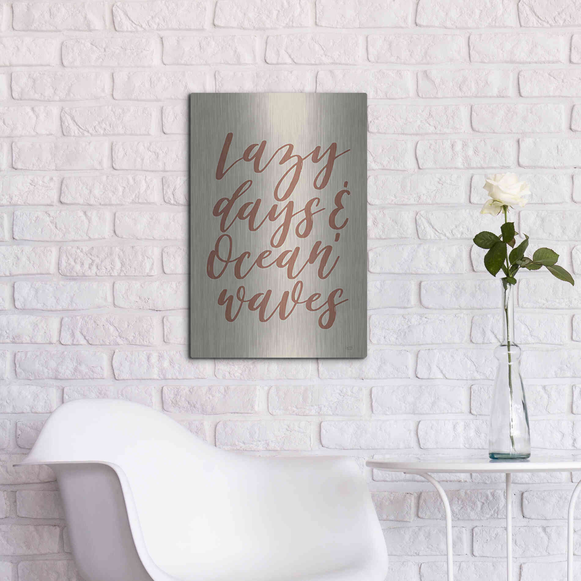 Luxe Metal Art 'Lazy Days & Ocean Waves' by Lux + Me Designs, Metal Wall Art,16x24