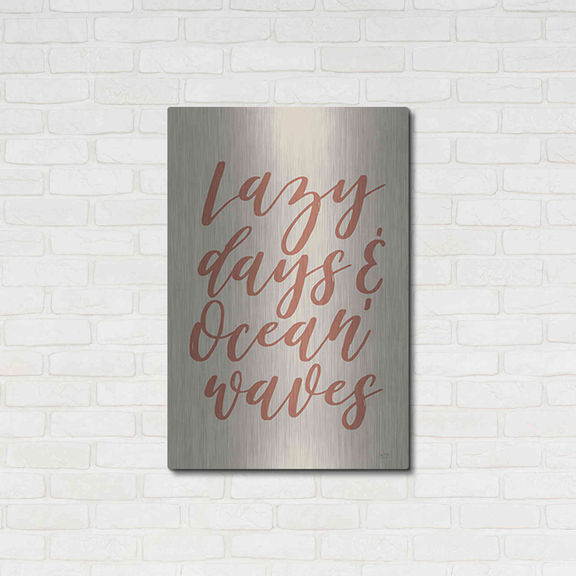 Luxe Metal Art 'Lazy Days & Ocean Waves' by Lux + Me Designs, Metal Wall Art,24x36