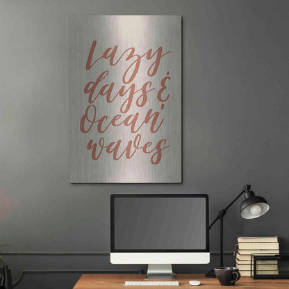 Luxe Metal Art 'Lazy Days & Ocean Waves' by Lux + Me Designs, Metal Wall Art,24x36