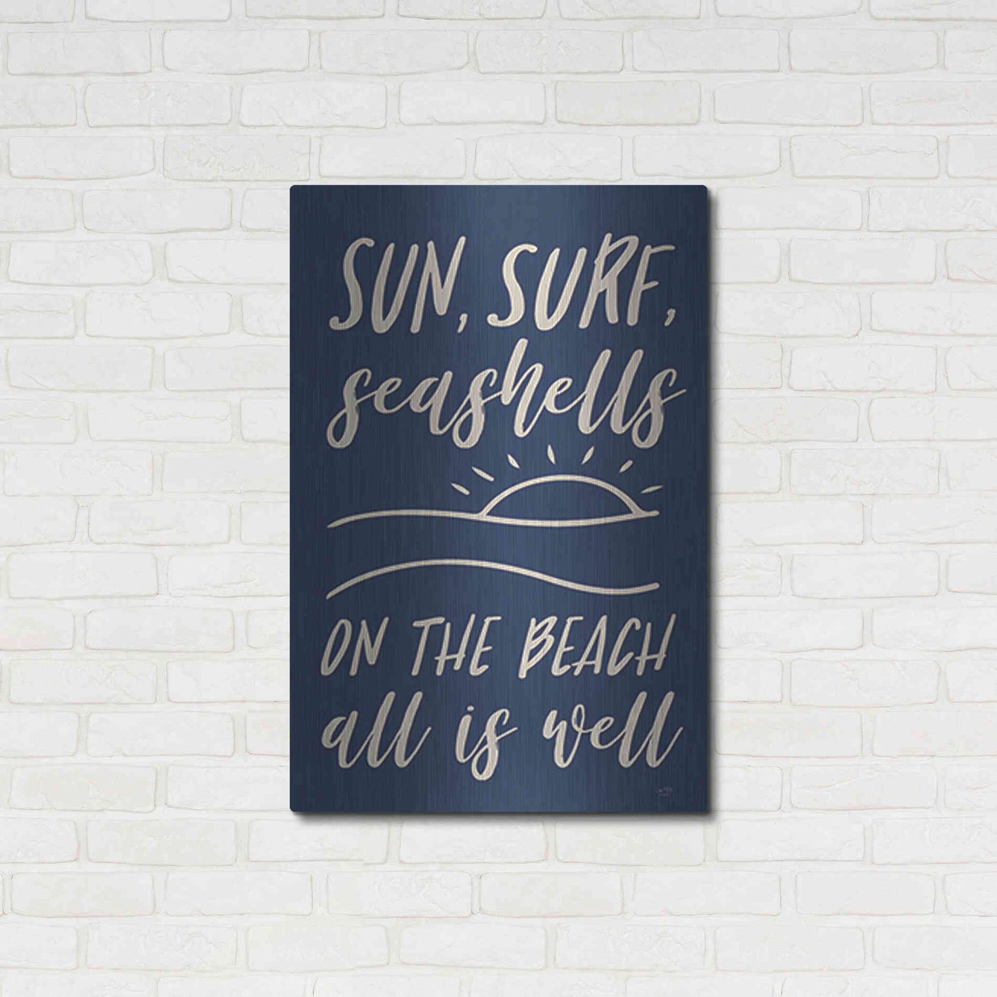 Luxe Metal Art 'Sun, Surf, Seashells' by Lux + Me Designs, Metal Wall Art,24x36