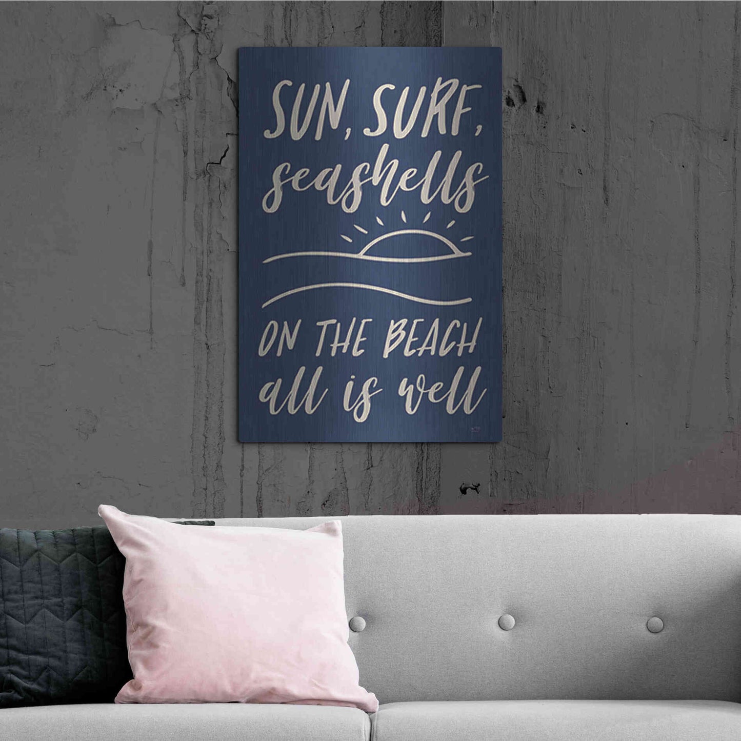 Luxe Metal Art 'Sun, Surf, Seashells' by Lux + Me Designs, Metal Wall Art,24x36