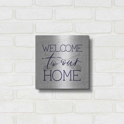 Luxe Metal Art 'Lake Welcome to Our Home' by Lux + Me Designs, Metal Wall Art,12x12