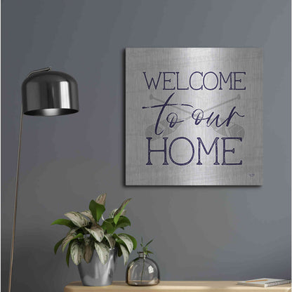 Luxe Metal Art 'Lake Welcome to Our Home' by Lux + Me Designs, Metal Wall Art,24x24