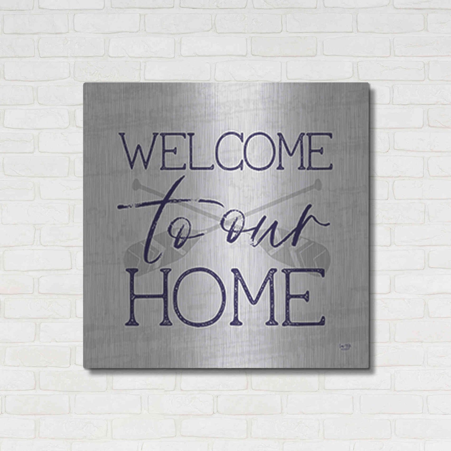 Luxe Metal Art 'Lake Welcome to Our Home' by Lux + Me Designs, Metal Wall Art,36x36