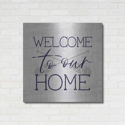 Luxe Metal Art 'Lake Welcome to Our Home' by Lux + Me Designs, Metal Wall Art,36x36