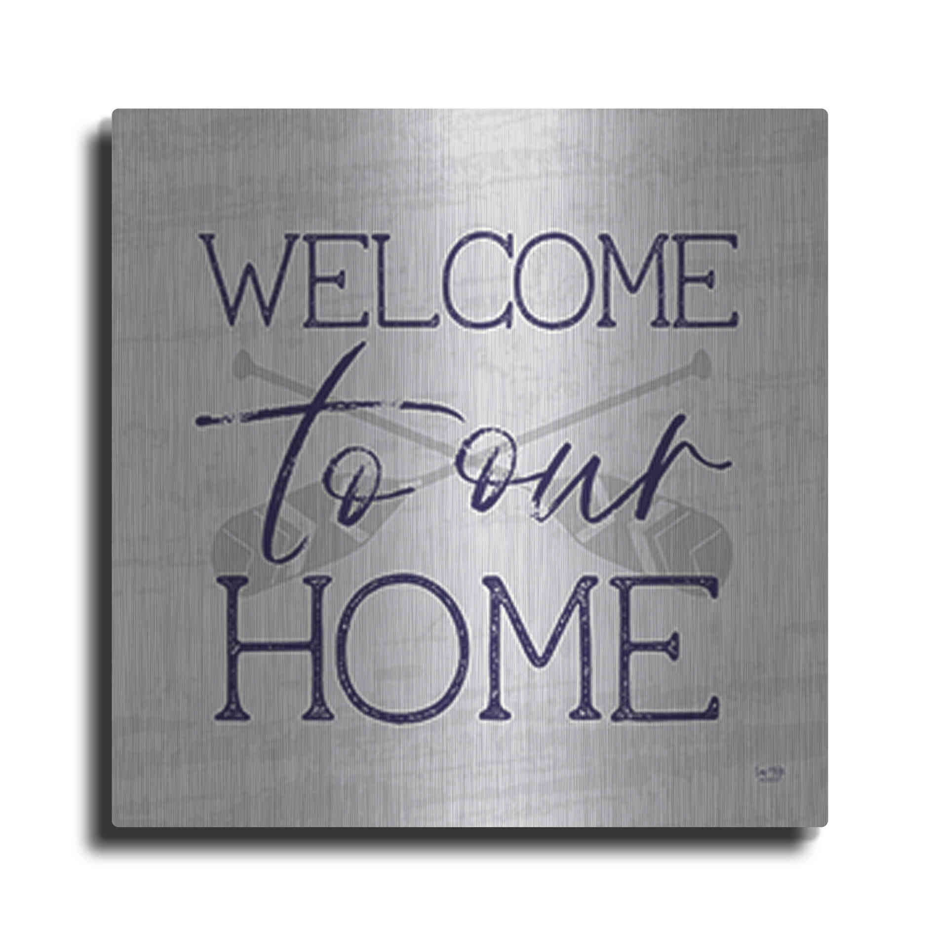 Luxe Metal Art 'Lake Welcome to Our Home' by Lux + Me Designs, Metal Wall Art