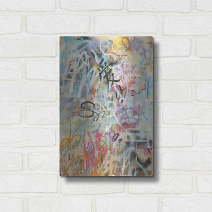 Luxe Metal Art 'Graffiti Love' by Danhui Nai, Metal Wall Art,12x16