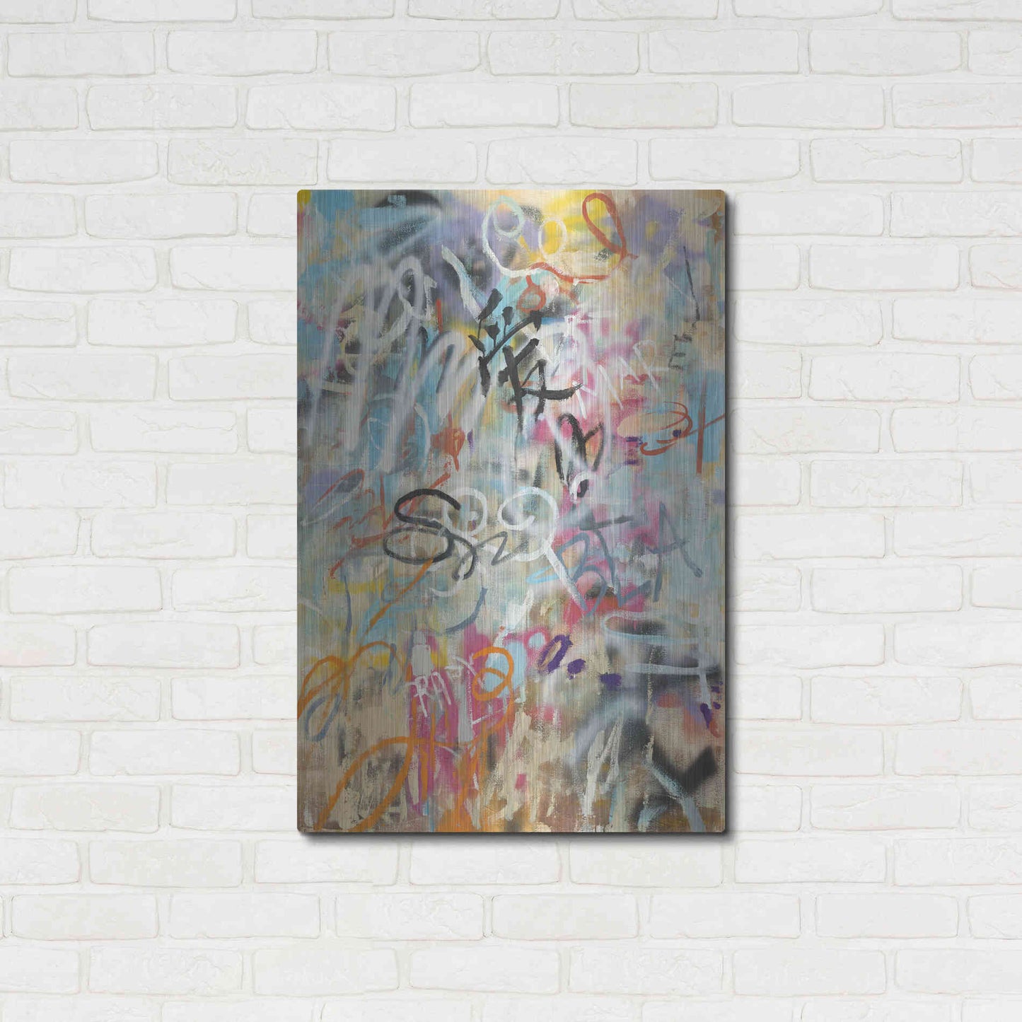 Luxe Metal Art 'Graffiti Love' by Danhui Nai, Metal Wall Art,24x36