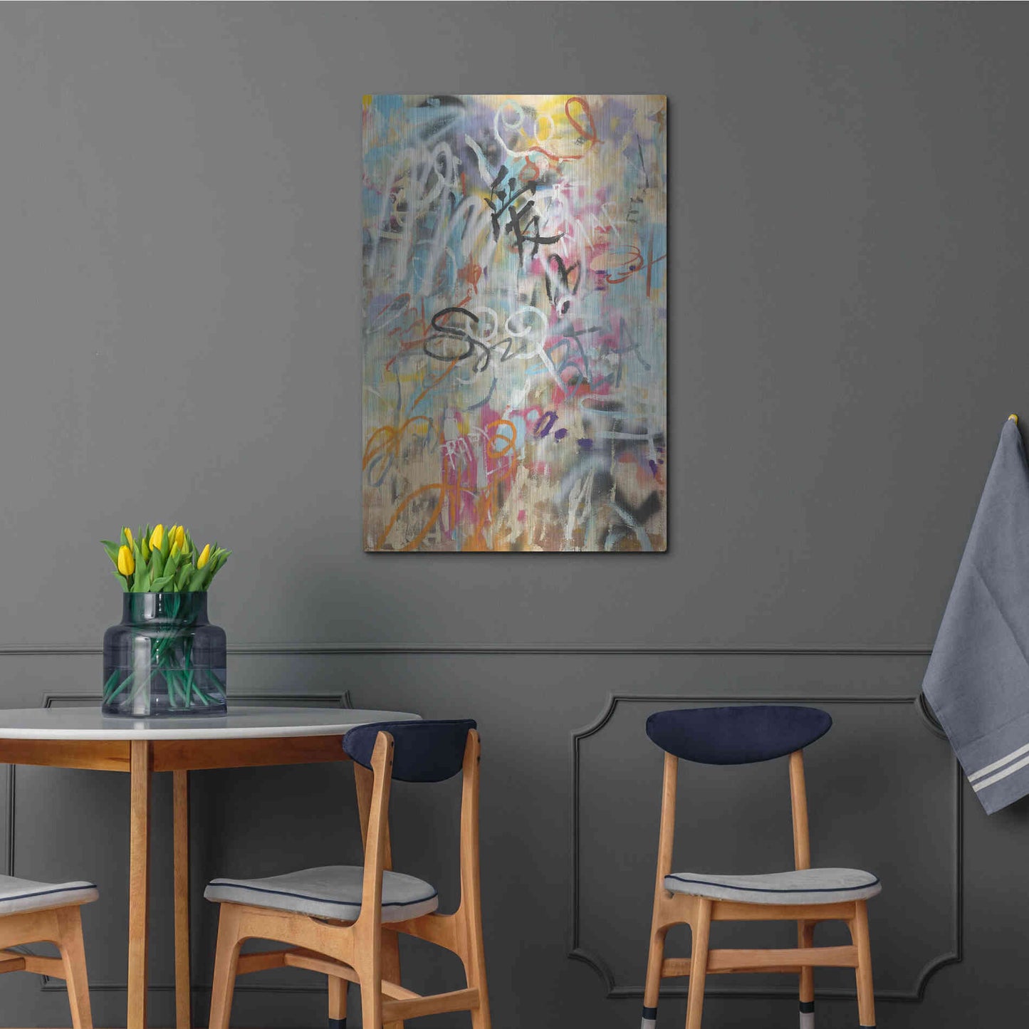 Luxe Metal Art 'Graffiti Love' by Danhui Nai, Metal Wall Art,24x36