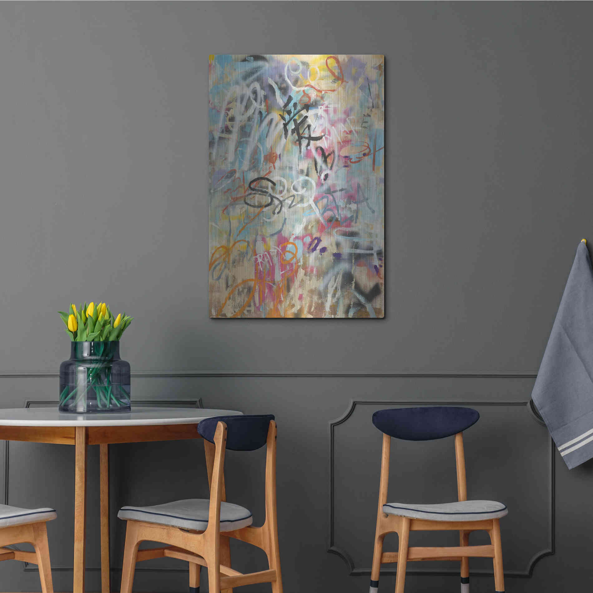 Luxe Metal Art 'Graffiti Love' by Danhui Nai, Metal Wall Art,24x36