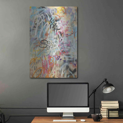 Luxe Metal Art 'Graffiti Love' by Danhui Nai, Metal Wall Art,24x36