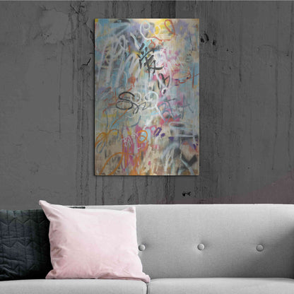 Luxe Metal Art 'Graffiti Love' by Danhui Nai, Metal Wall Art,24x36