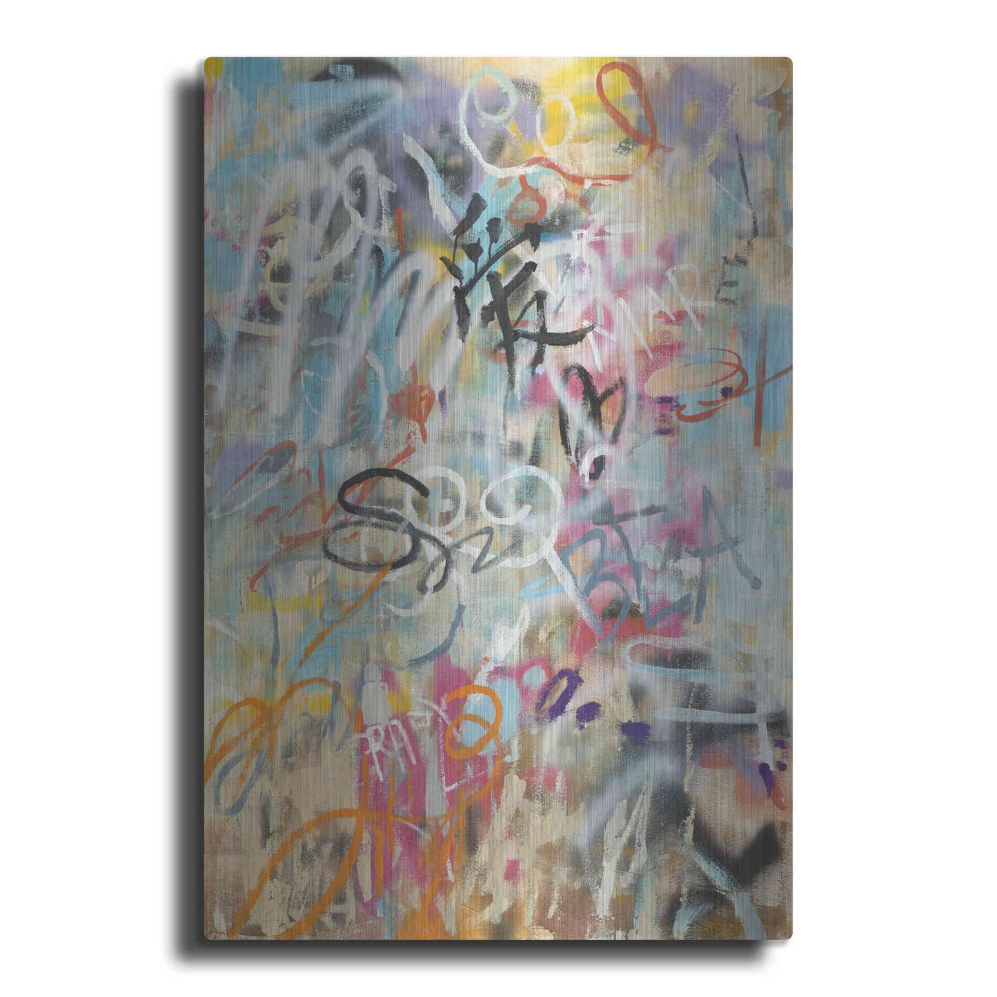 Luxe Metal Art 'Graffiti Love' by Danhui Nai, Metal Wall Art