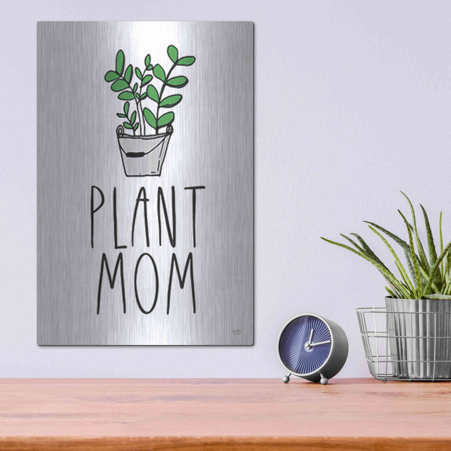 Luxe Metal Art 'Plant Mom' by Lux + Me Designs, Metal Wall Art,12x16