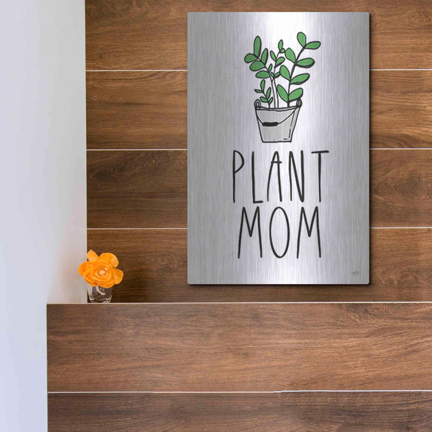 Luxe Metal Art 'Plant Mom' by Lux + Me Designs, Metal Wall Art,12x16